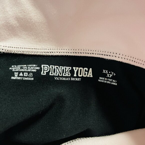Victorias Secret Love PINK Leggings Womens S Yoga Capri Fold Over Waist Spellout - Picture 4 of 4